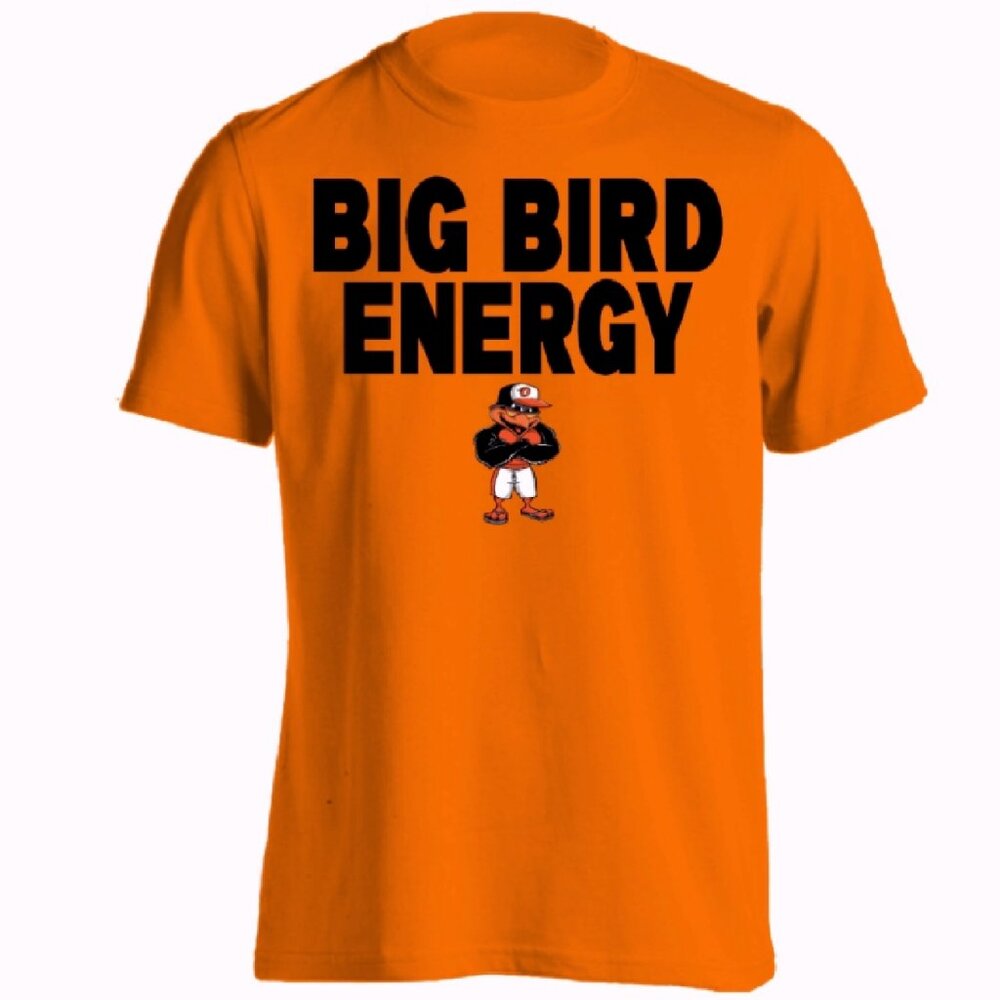 Baltimore Big Bird Energy Sport Team Orange Short Sleeve T-Shirt - NEW Fast Ship